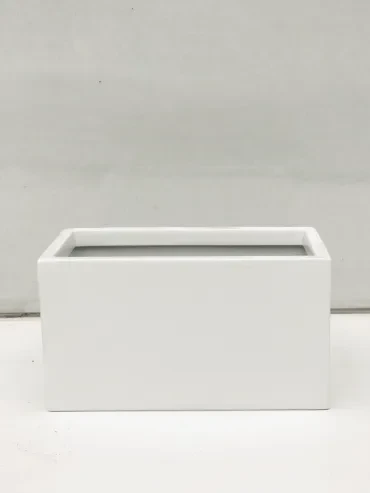 White rectangular planter pot